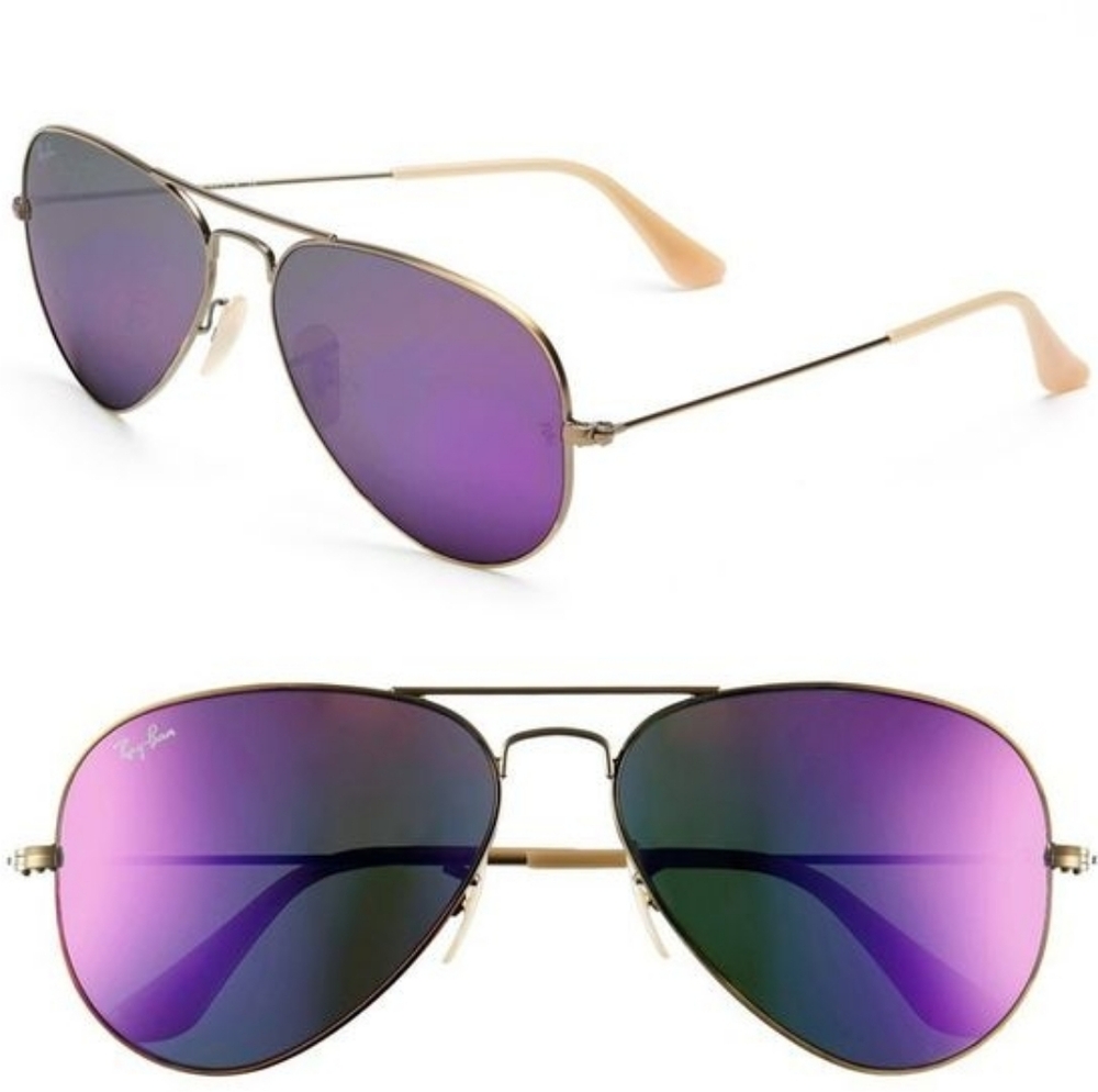 New Ray Ban Aviator Purple Mirror RB3025 Men & Women